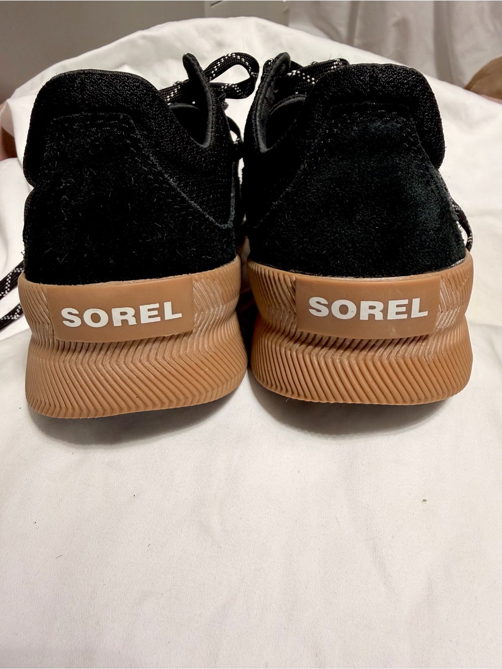 Sorel Black Suede Sneakers with Gum Rubber Sole
